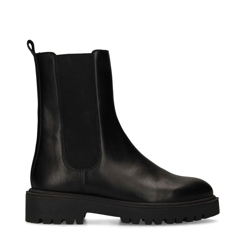 Zwarte leren chelsea boots