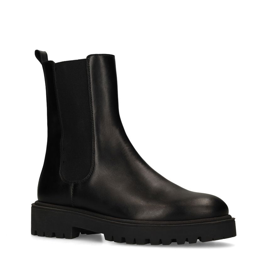 Zwarte leren chelsea boots