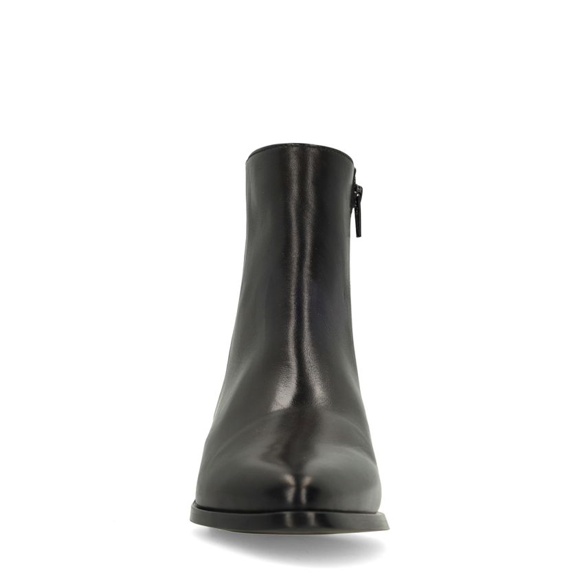 Schwarze Lederstiefeletten