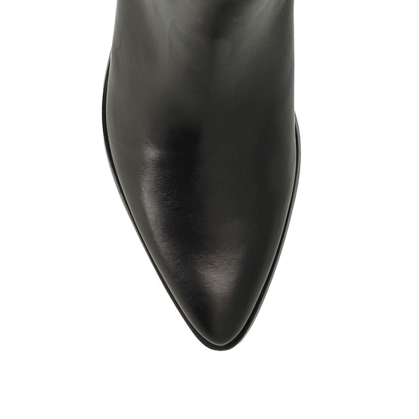 Schwarze Lederstiefeletten