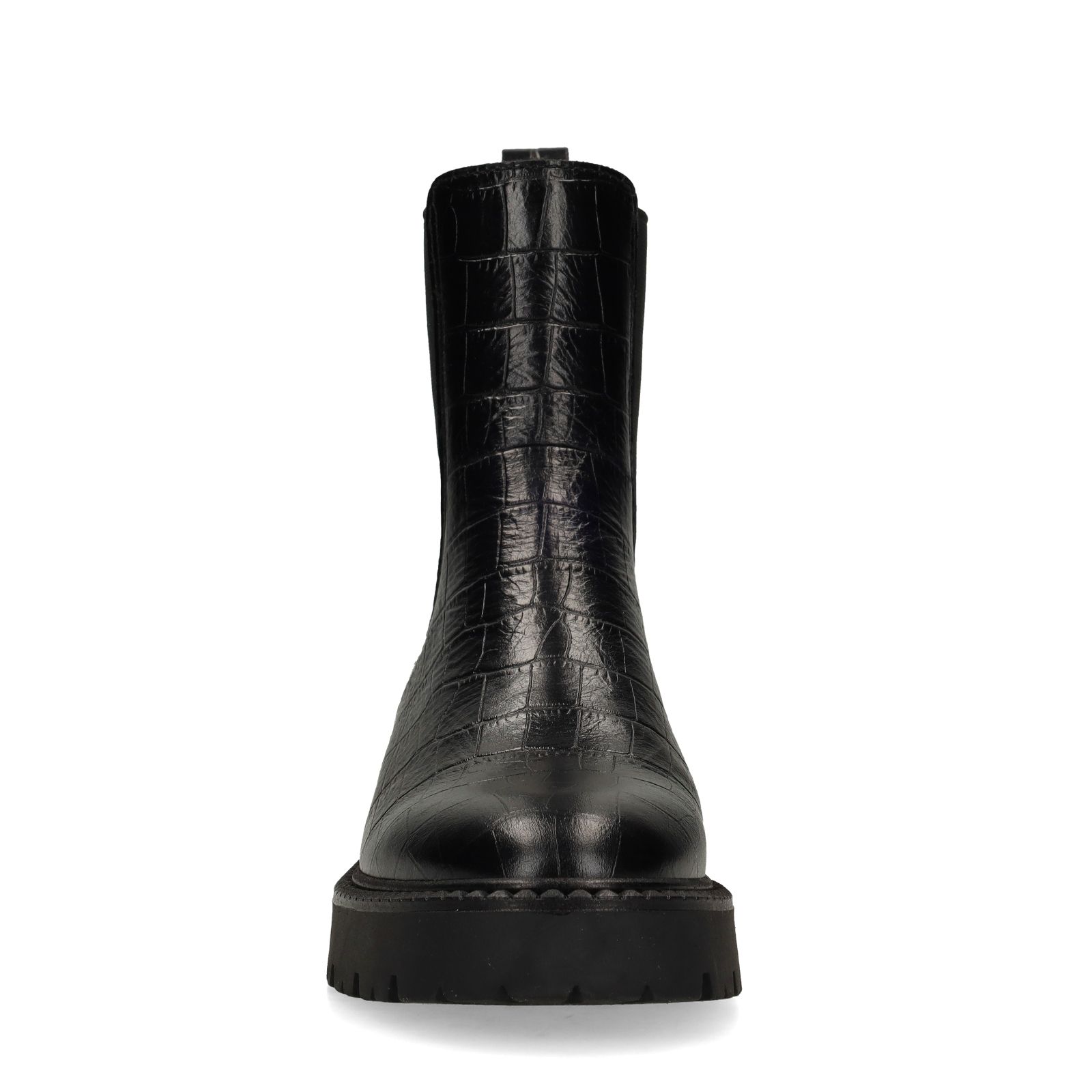 Zwarte leren croco chelsea boots