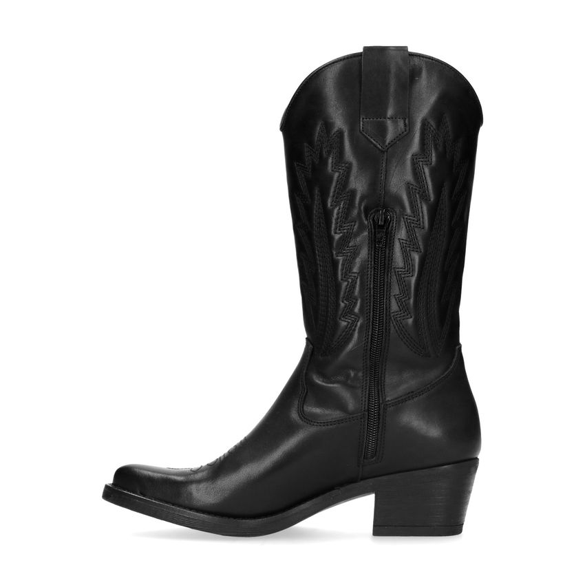 Schwarze Cowboystiefel aus Leder