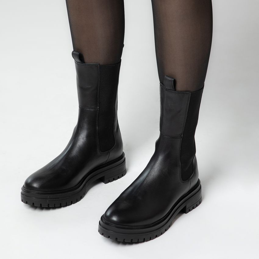 Zwarte leren chelsea boots