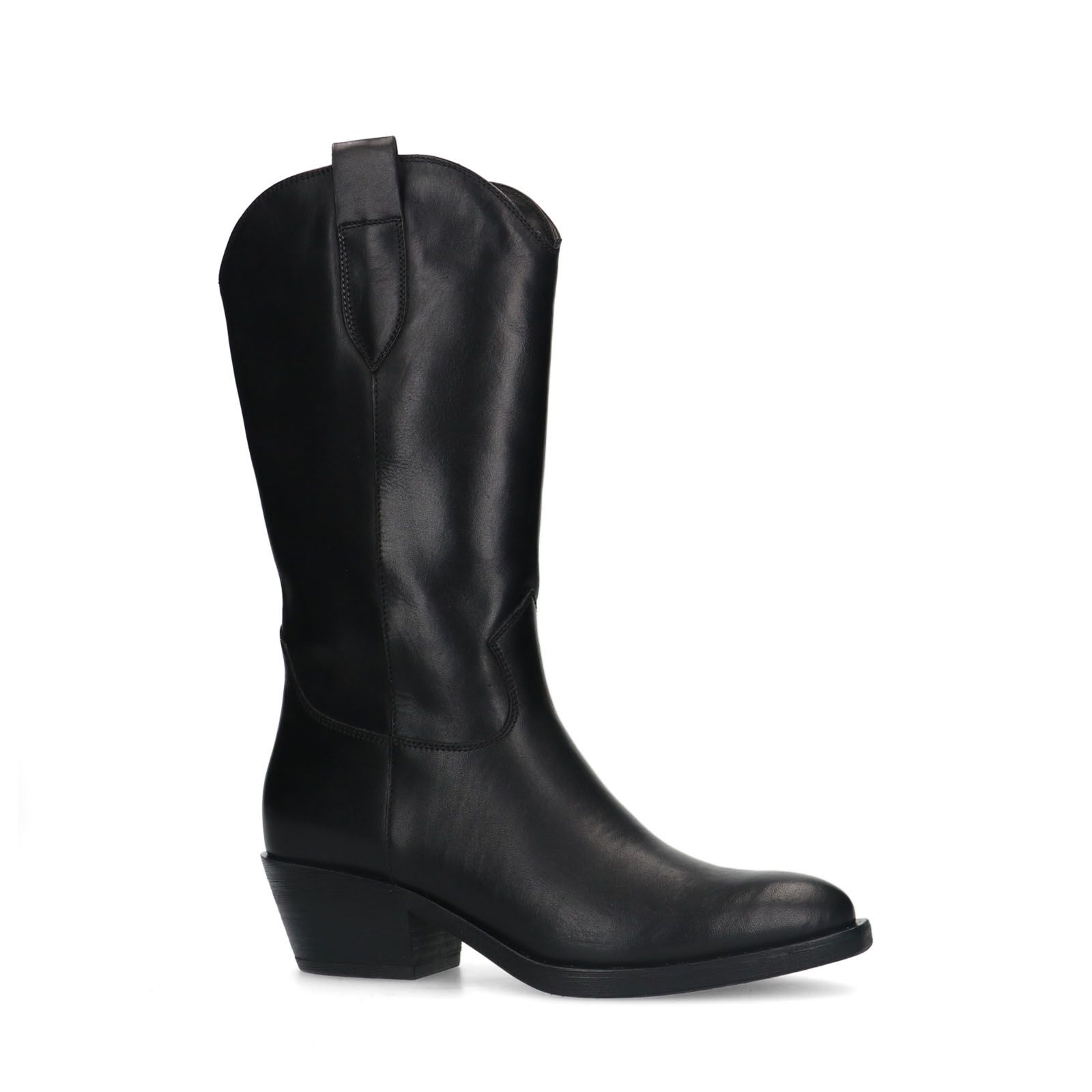 Zwarte leren cowboy laarzen