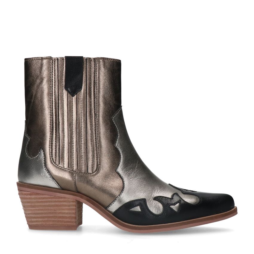 Zwarte metallic cowboy laarzen