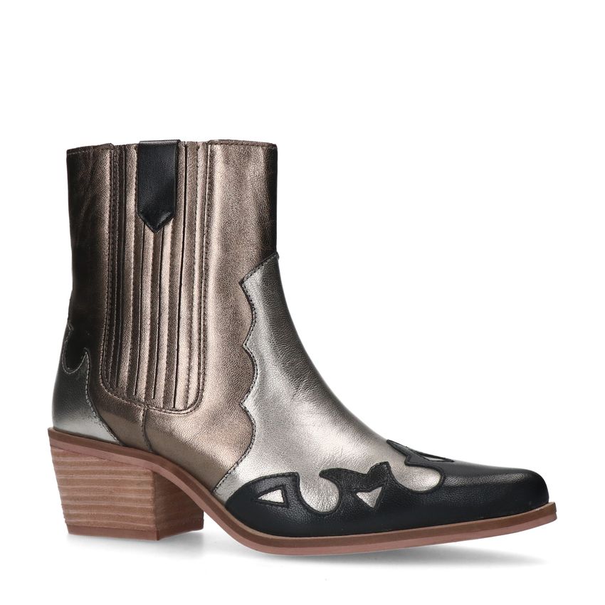 Zwarte metallic cowboy laarzen