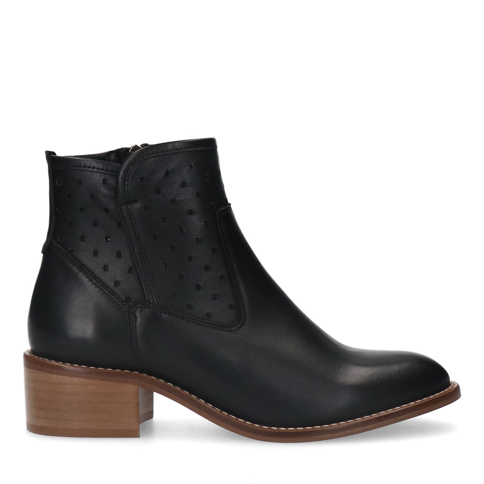 Schwarze Lederstiefeletten