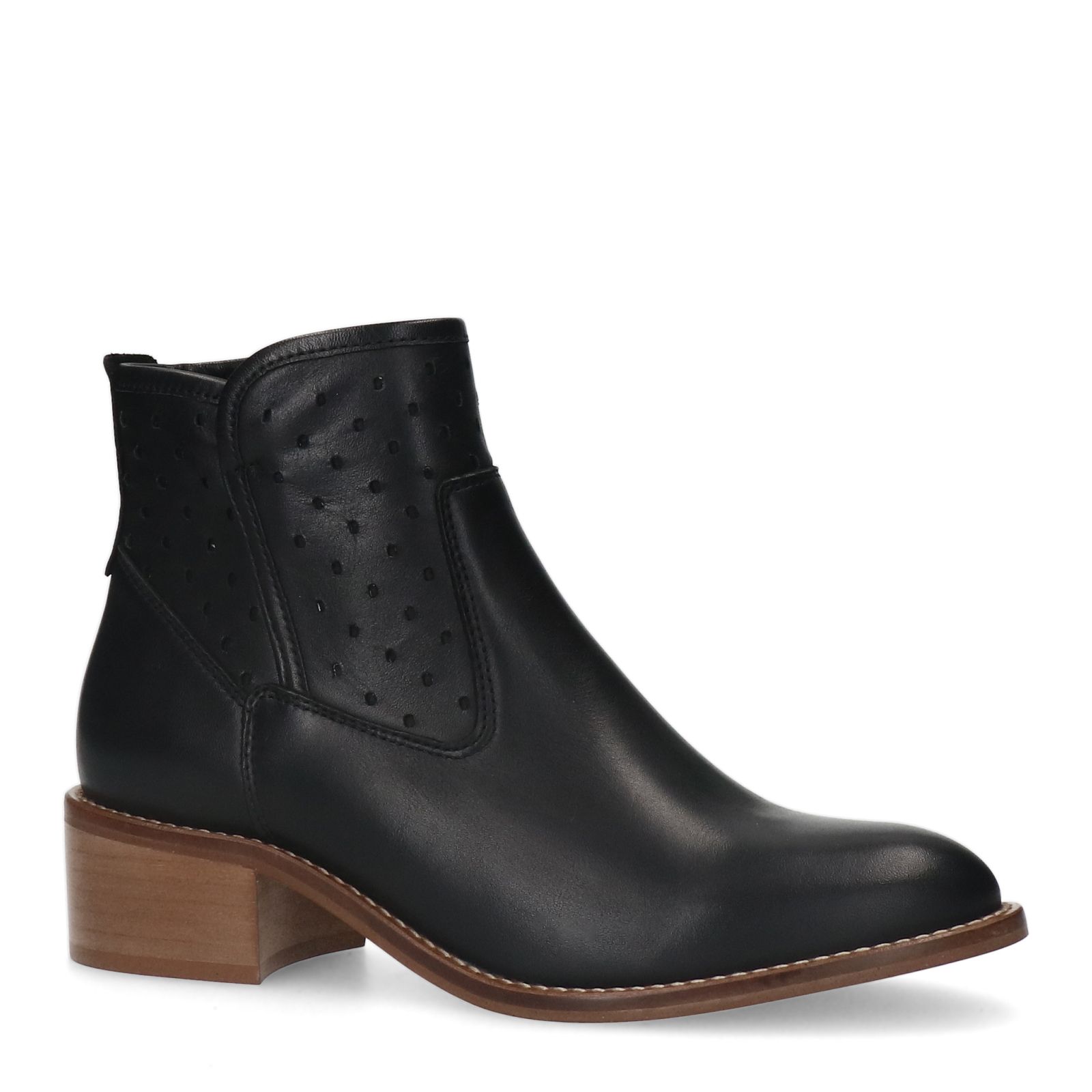 Schwarze Lederstiefeletten