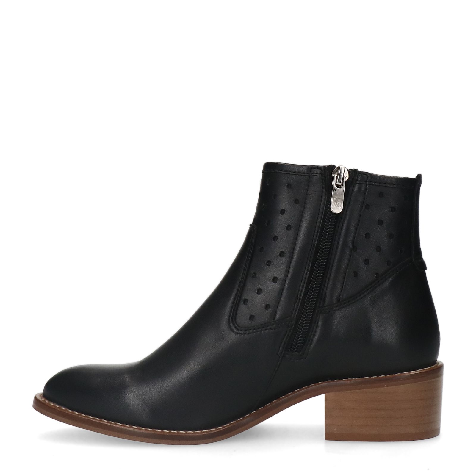 Schwarze Lederstiefeletten