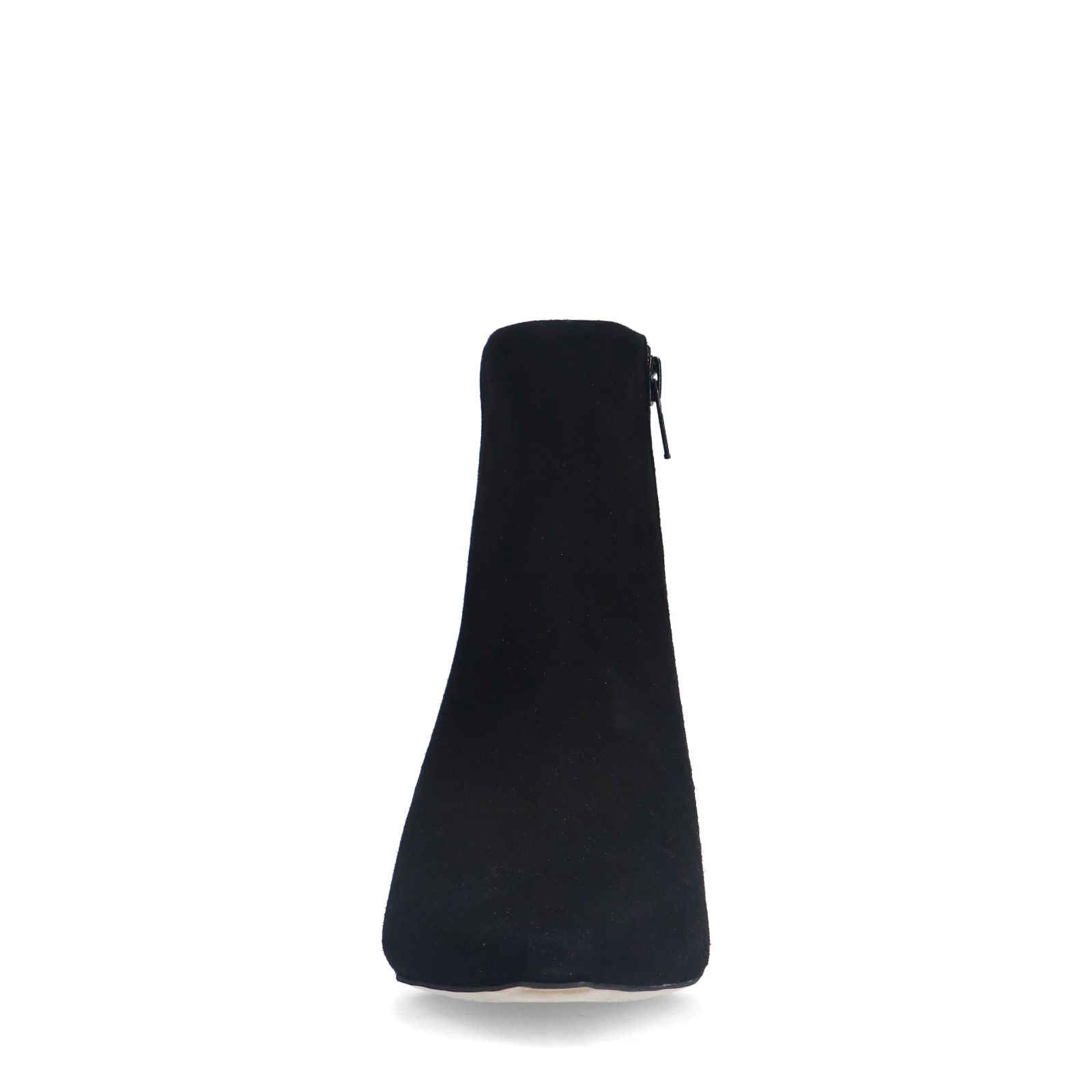 Schwarze Veloursleder-Stiefeletten mit Absatz