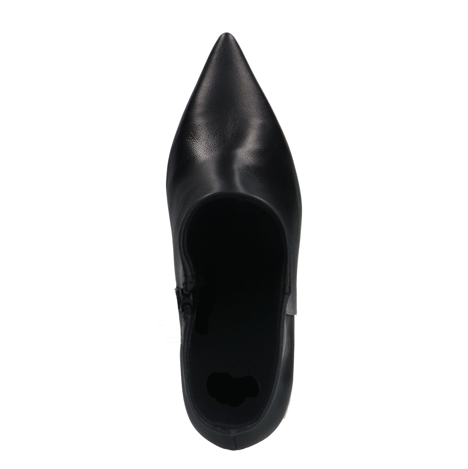 Schwarze Lederstiefeletten mit Absatz
