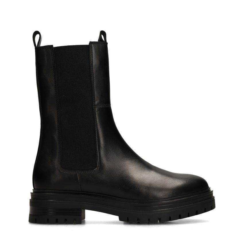 Zwarte leren chelsea boots