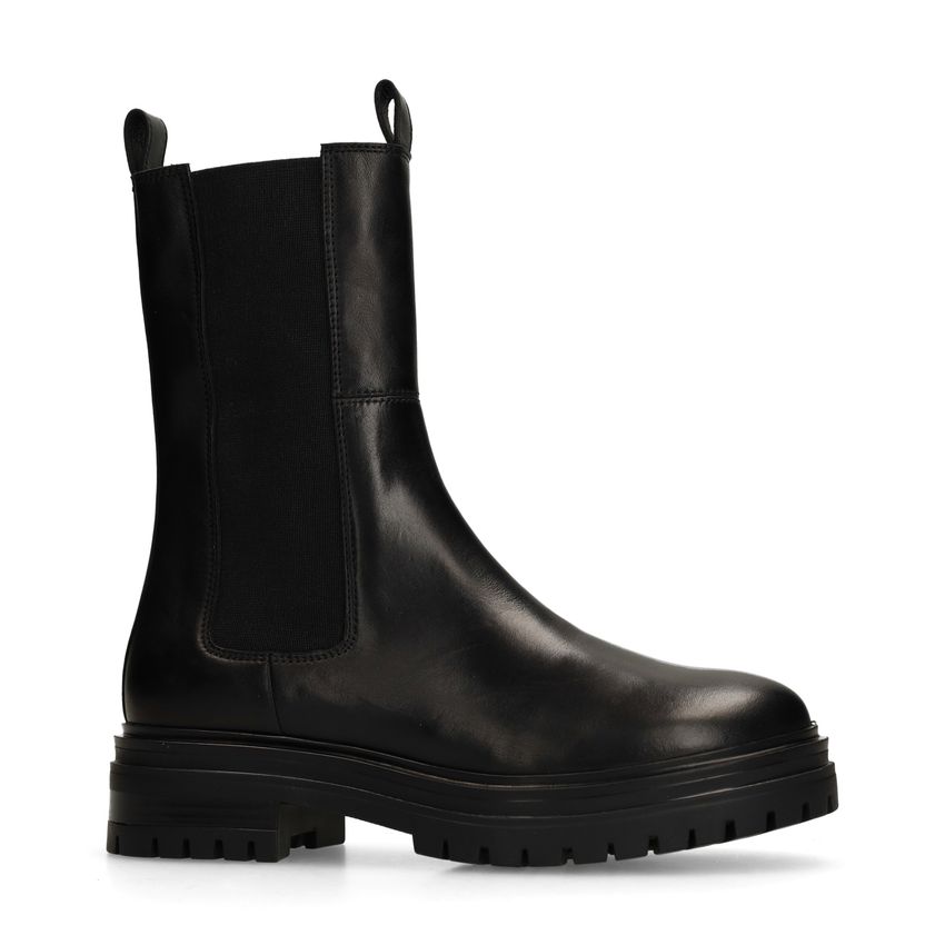 Zwarte leren chelsea boots