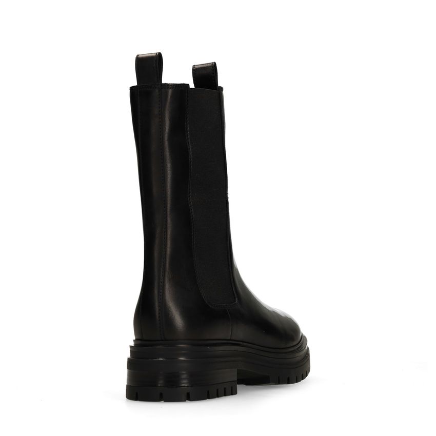 Zwarte leren chelsea boots