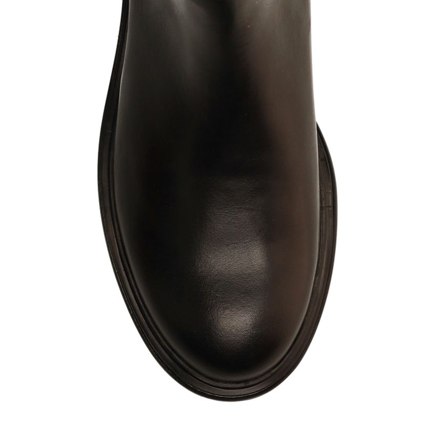 Zwarte leren chelsea boots