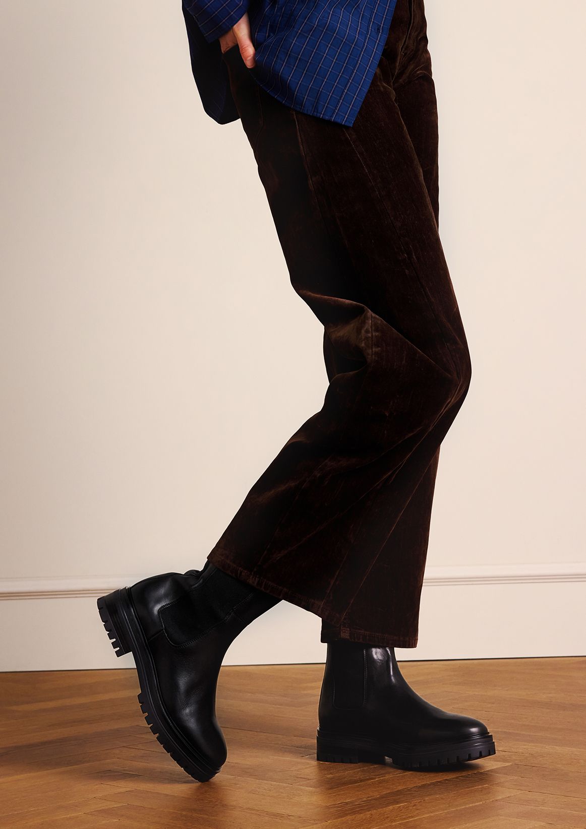 Zwarte leren chelsea boots