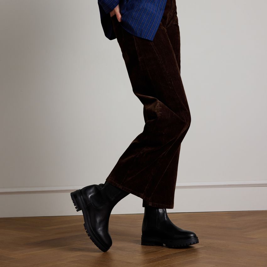 Zwarte leren chelsea boots