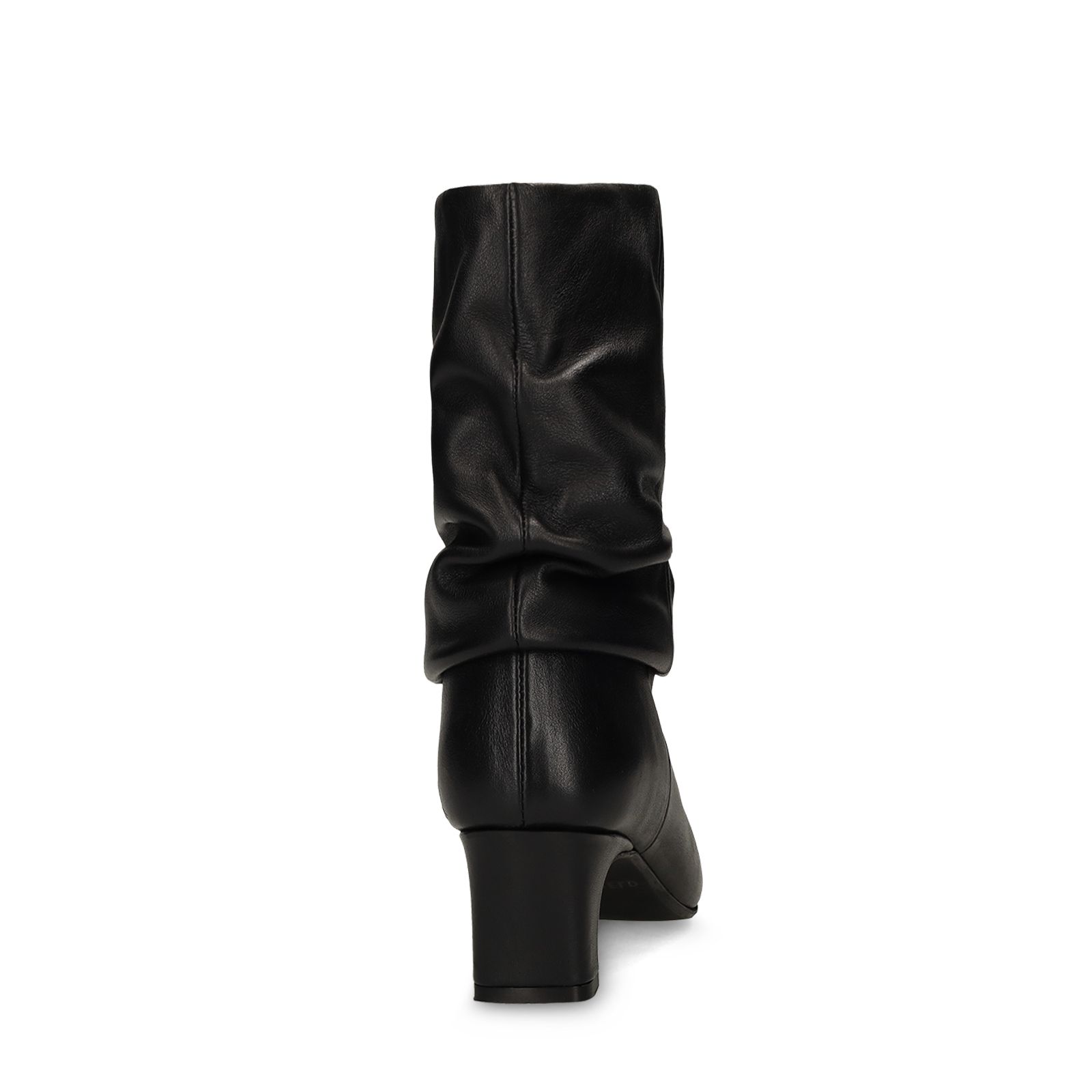Schwarze Slouchy Boots aus Leder mit Absatz
