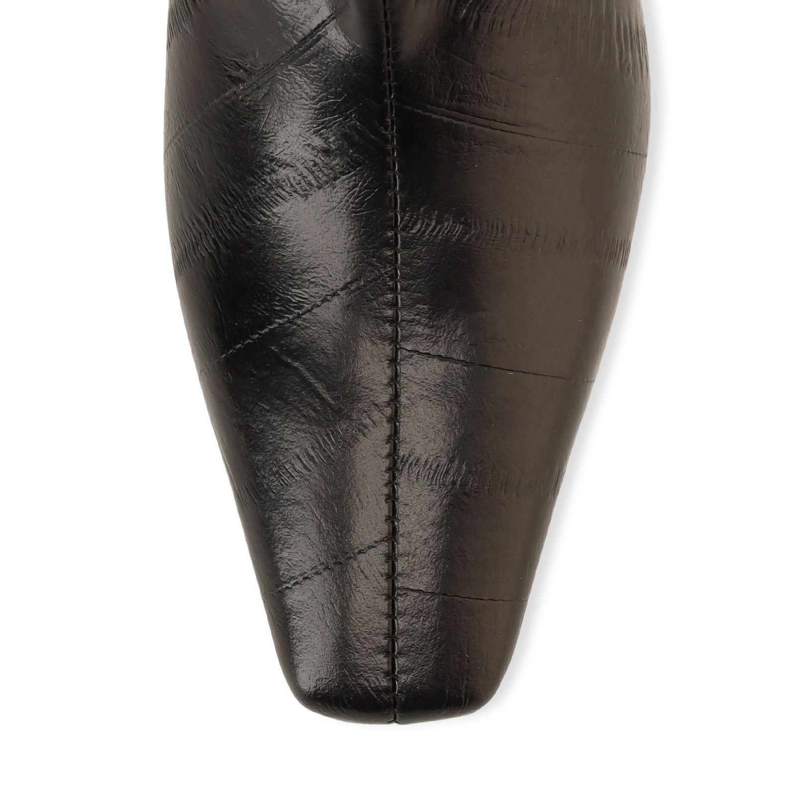 Schwarze Lederstiefeletten mit Absatz