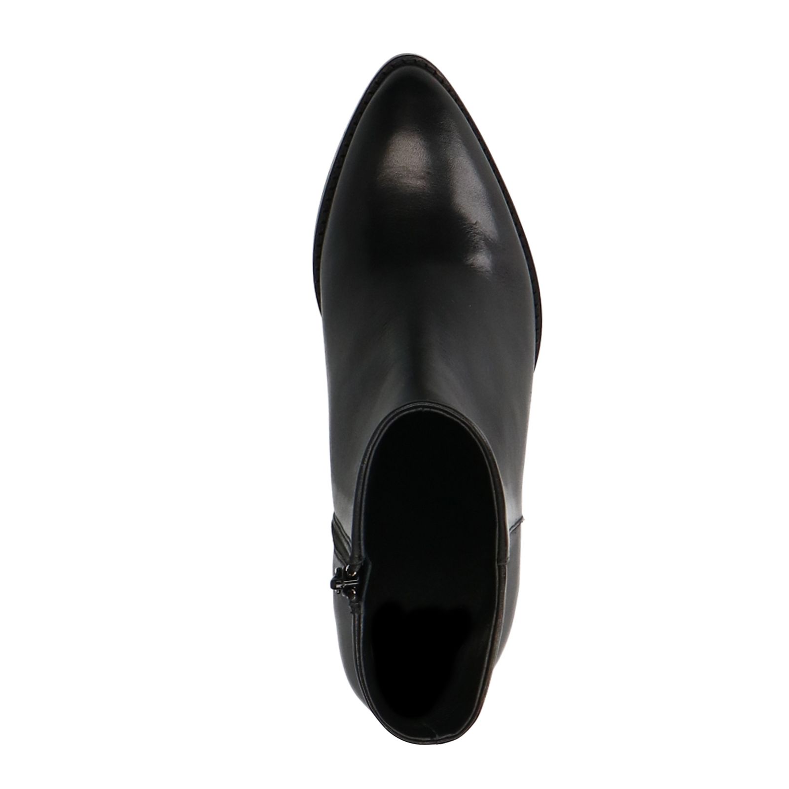 Schwarze Lederstiefeletten
