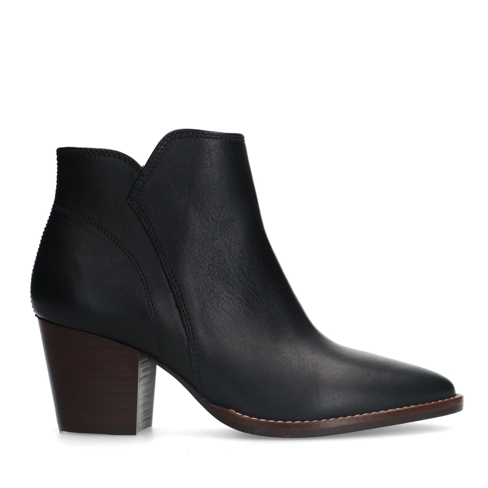Schwarze Lederstiefeletten