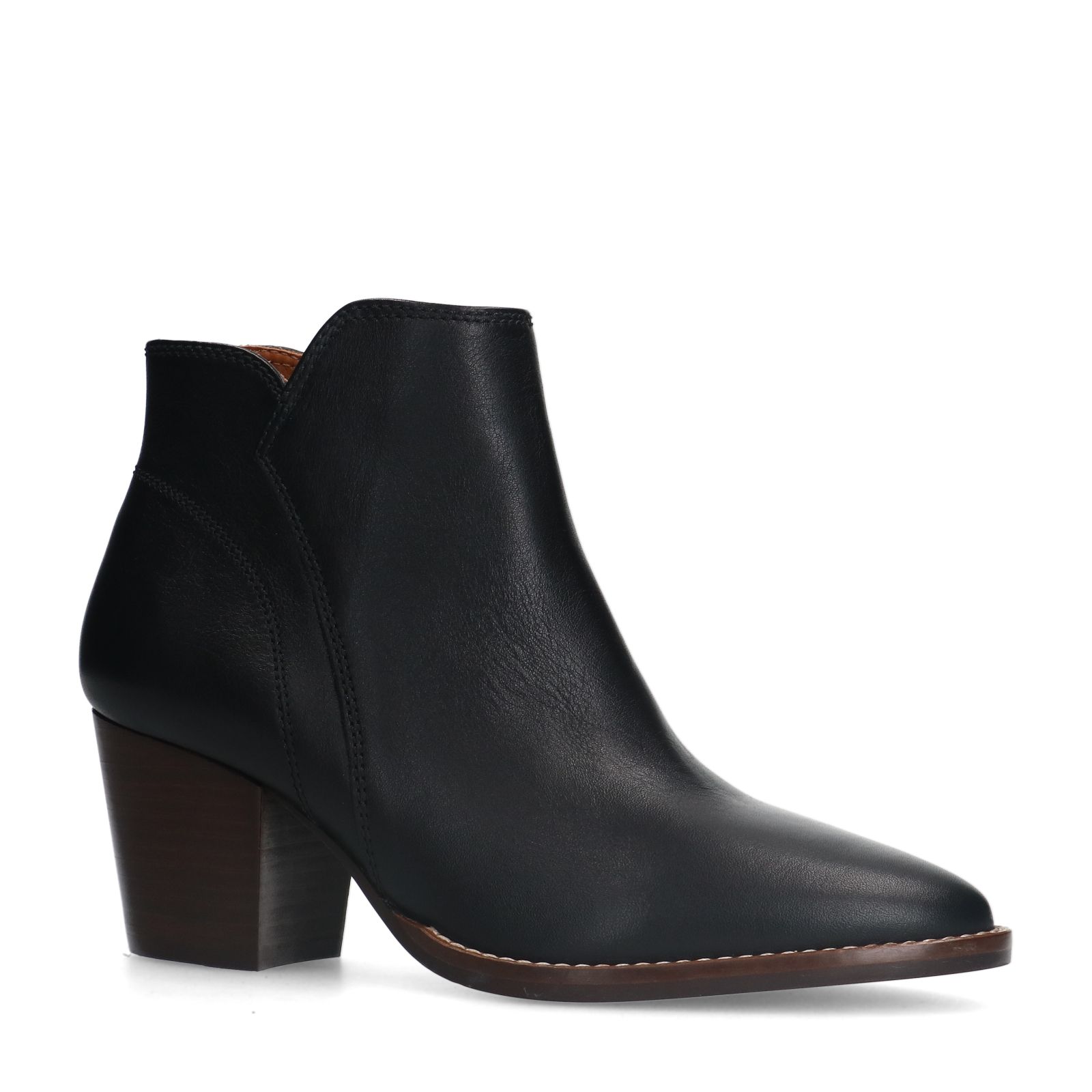 Schwarze Lederstiefeletten