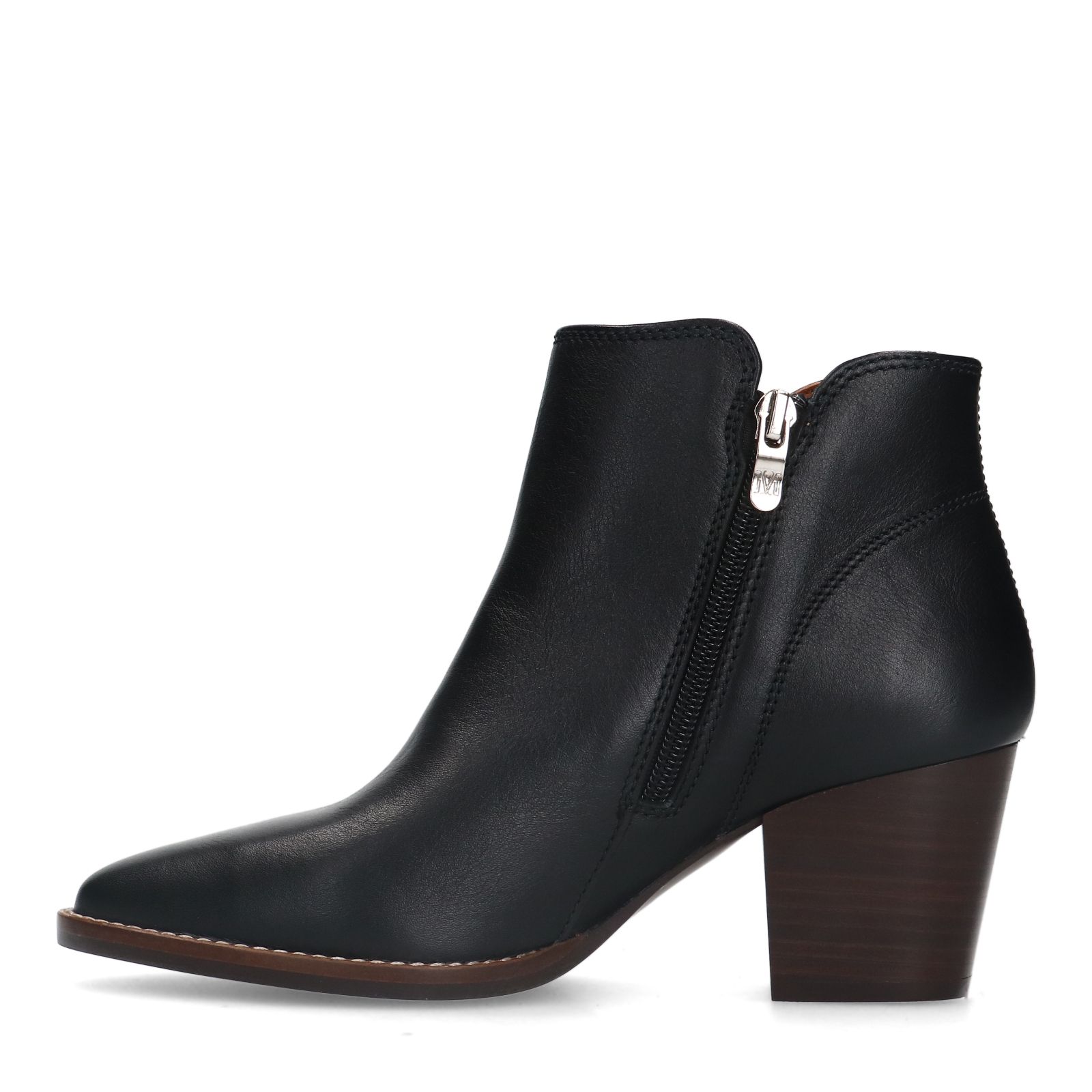 Schwarze Lederstiefeletten
