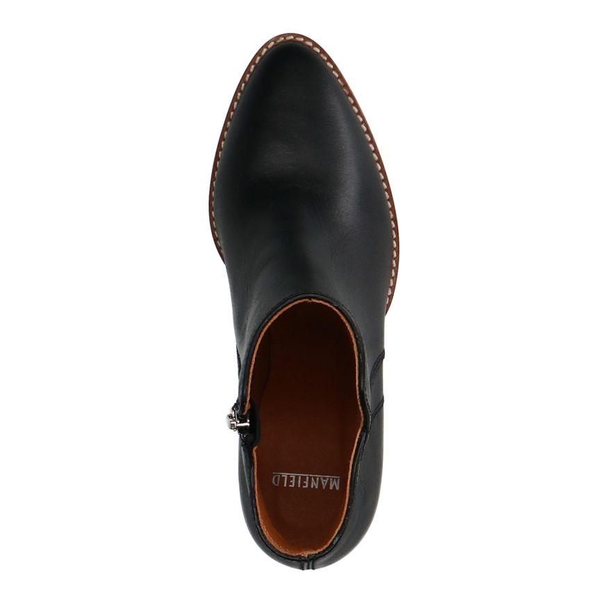 Schwarze Lederstiefeletten