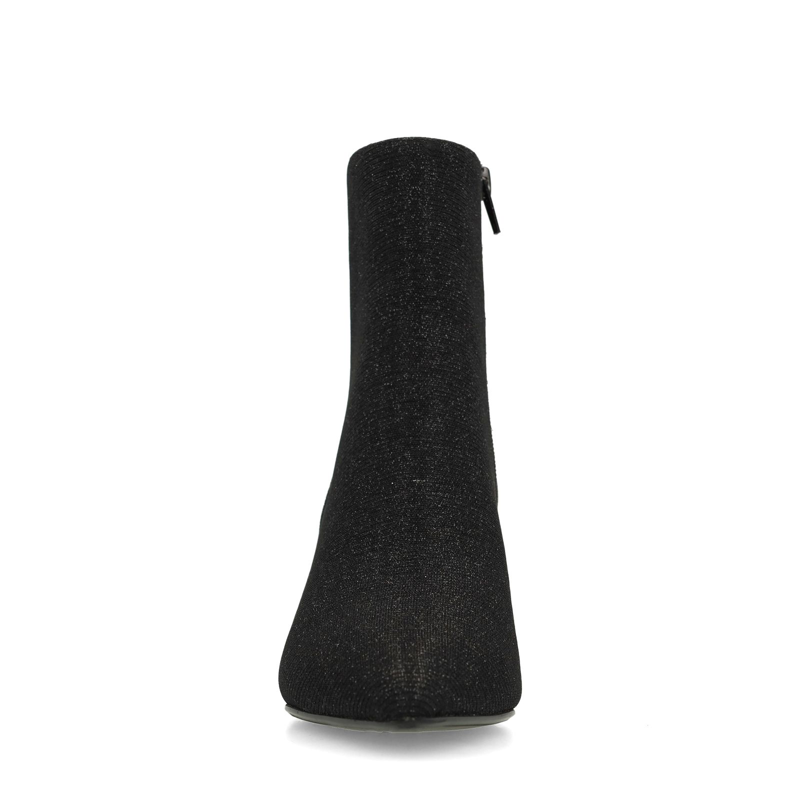 Schwarze Glitzer-Stiefeletten mit Absatz