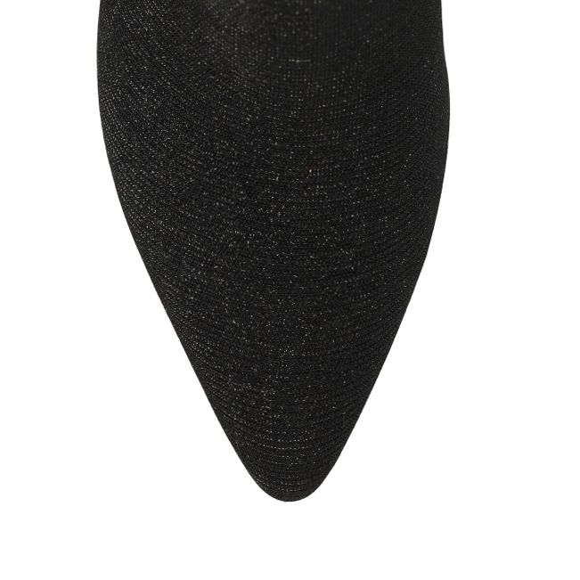 Schwarze Glitzer-Stiefeletten mit Absatz
