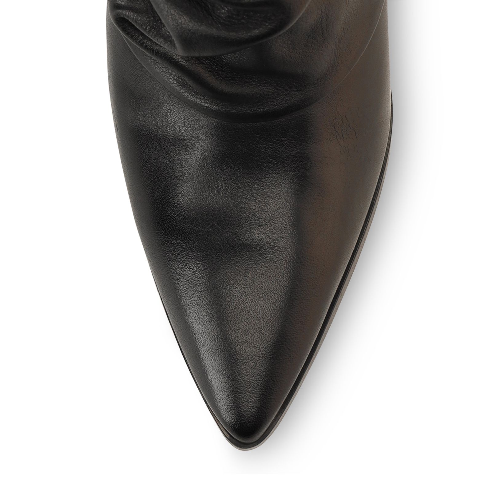 Schwarze Slouchy Boots aus Leder mit Absatz