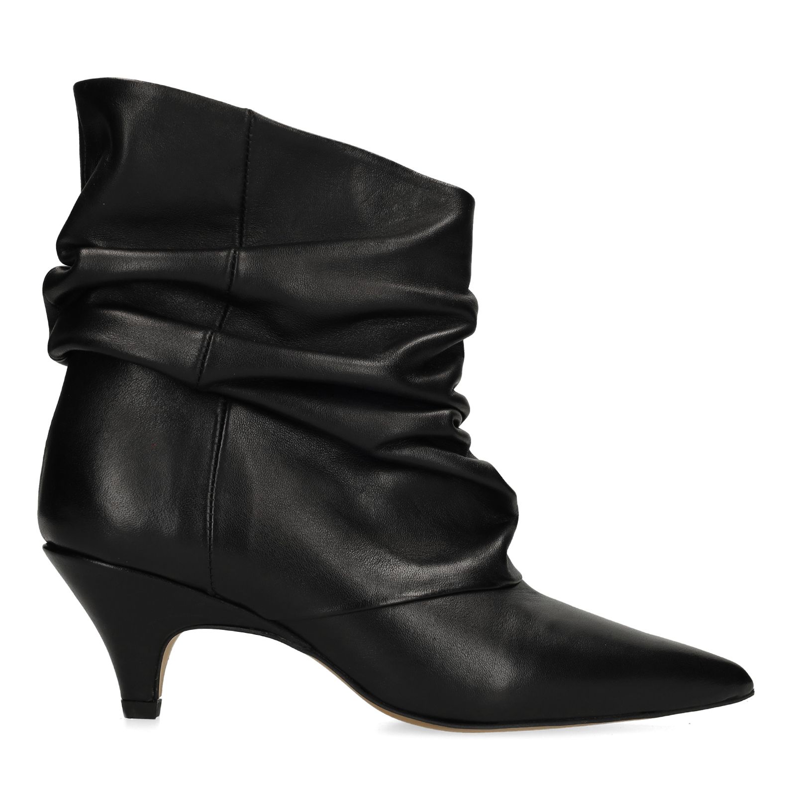 Schwarze Slouchy Boots aus Leder