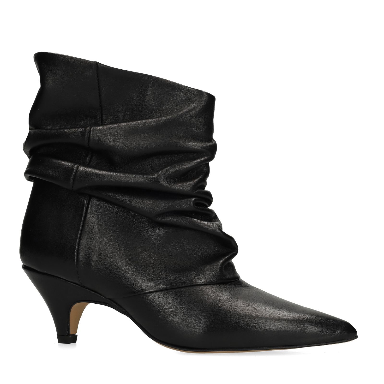 Schwarze Slouchy Boots aus Leder