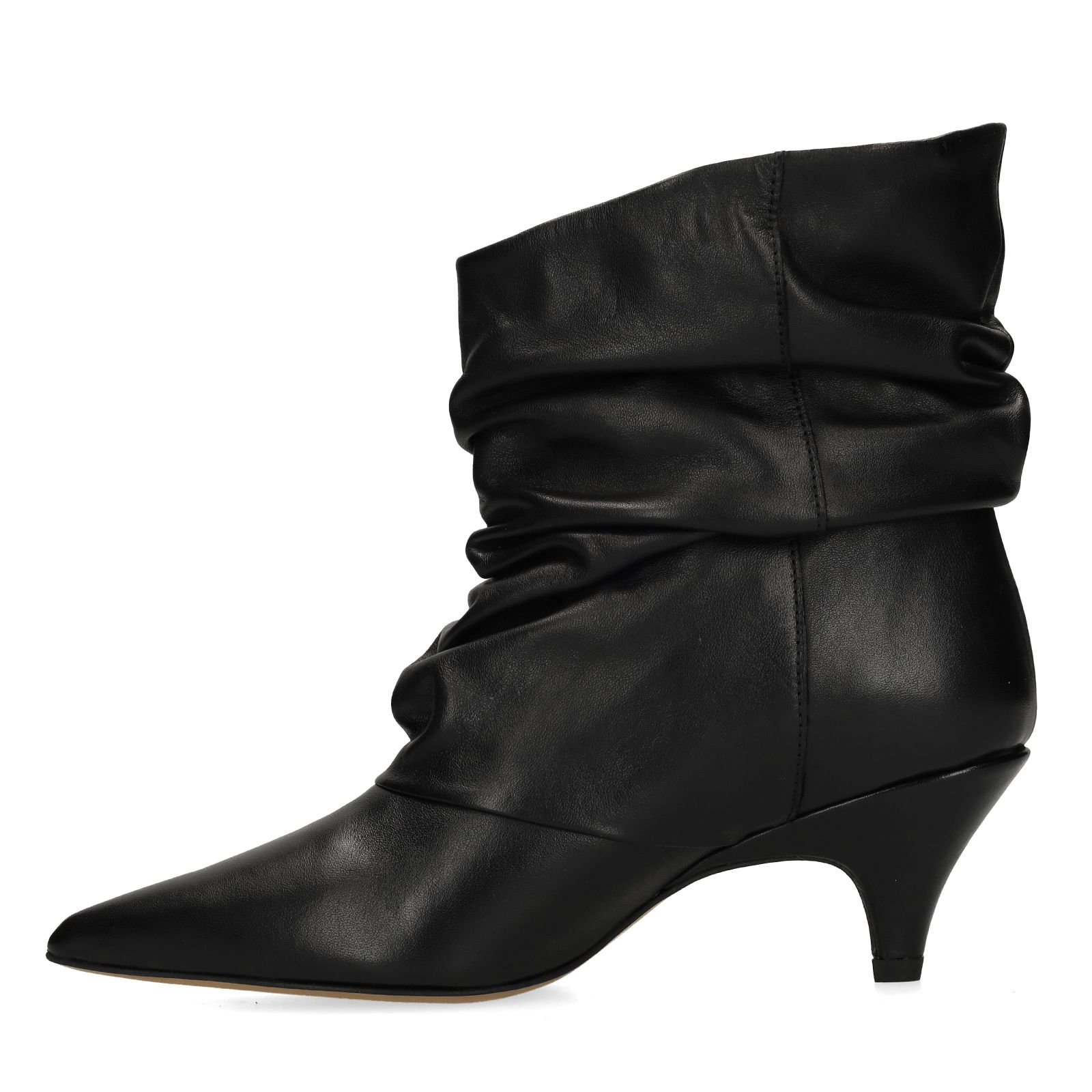 Schwarze Slouchy Boots aus Leder