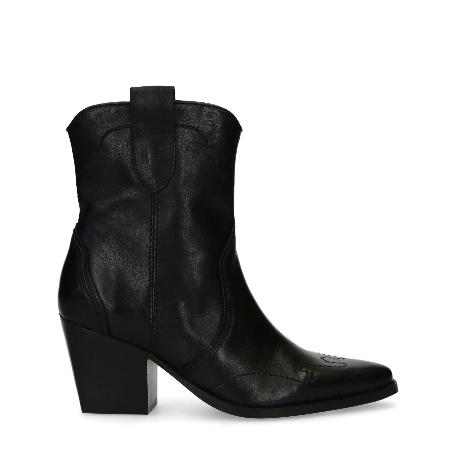Zwarte leren cowboylaarzen