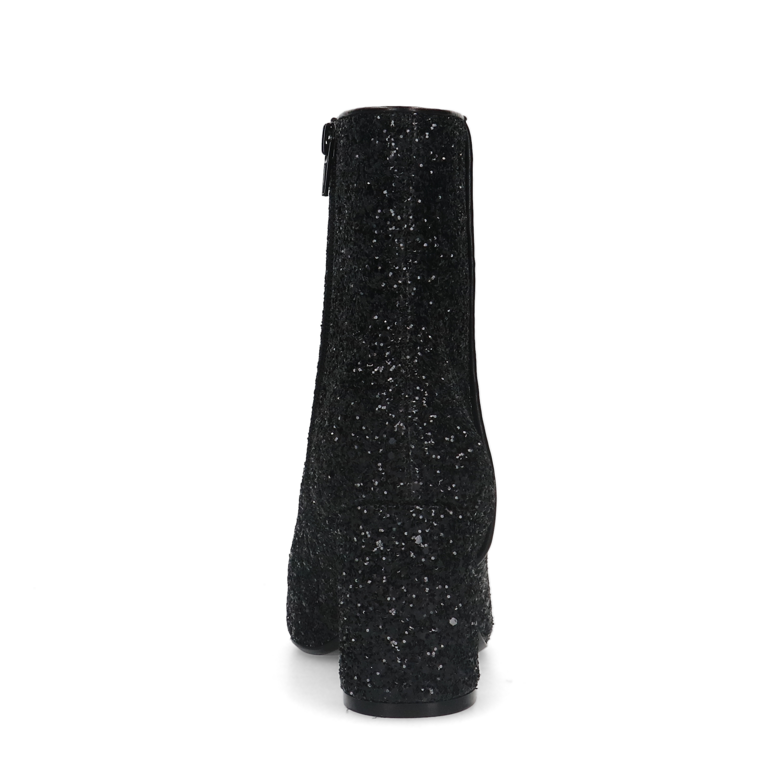 Schwarze Glitzer-Stiefeletten mit Absatz Stiefeletten mit absatz