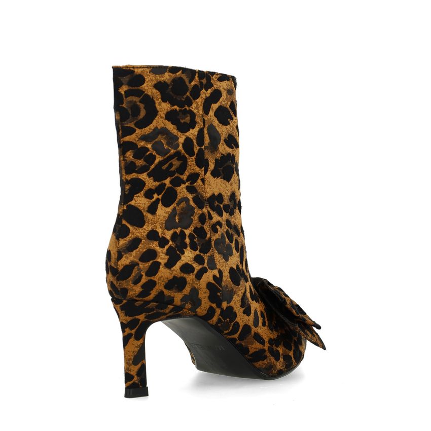 Leopard enkellaarsjes met hak