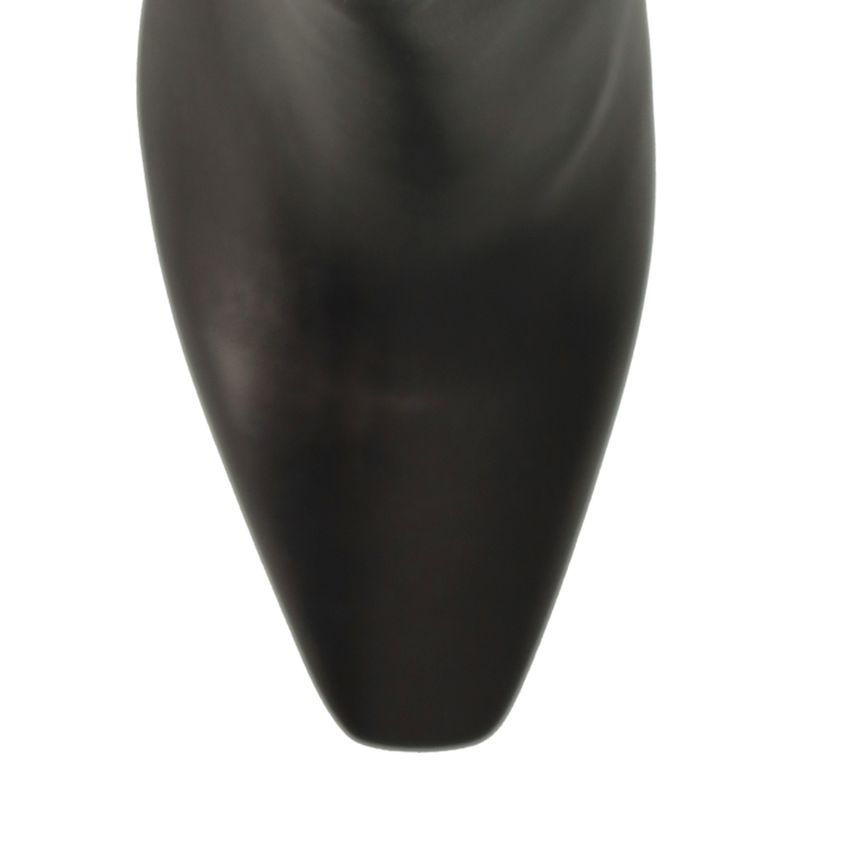 Schwarze Lederstiefeletten mit Absatz