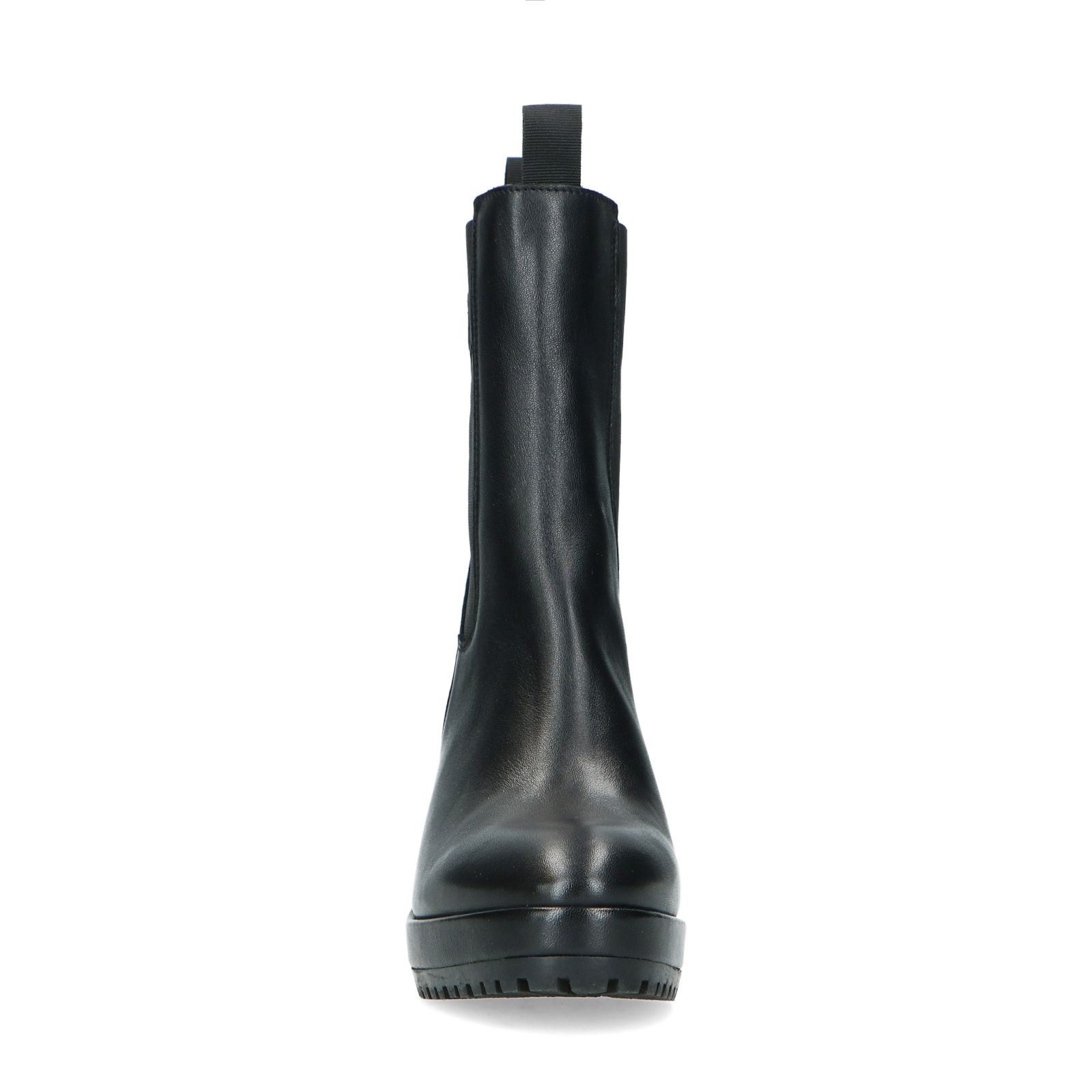 Zwarte leren chelsea boots met hoge hak