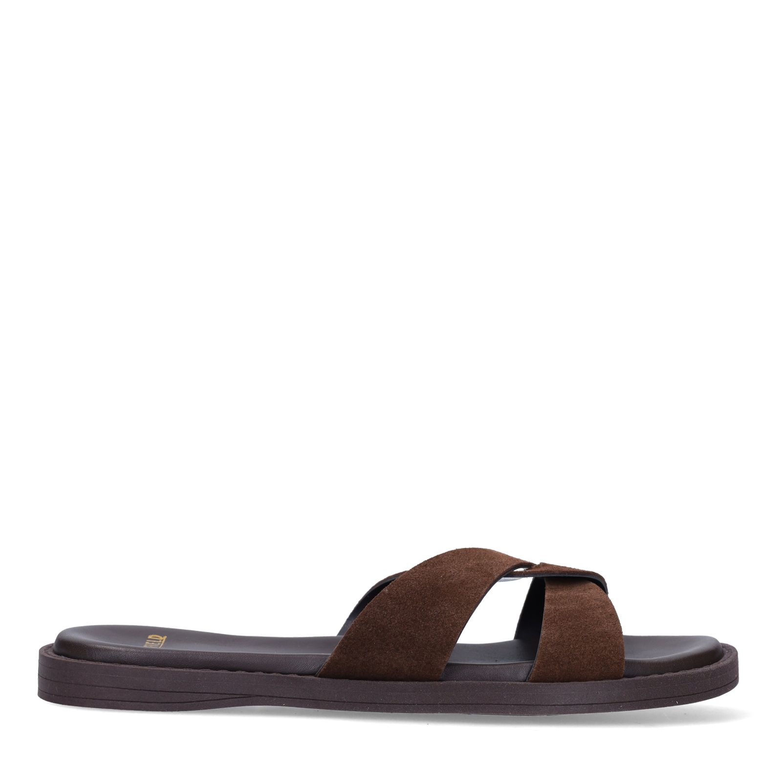 Braune Samtsandalen