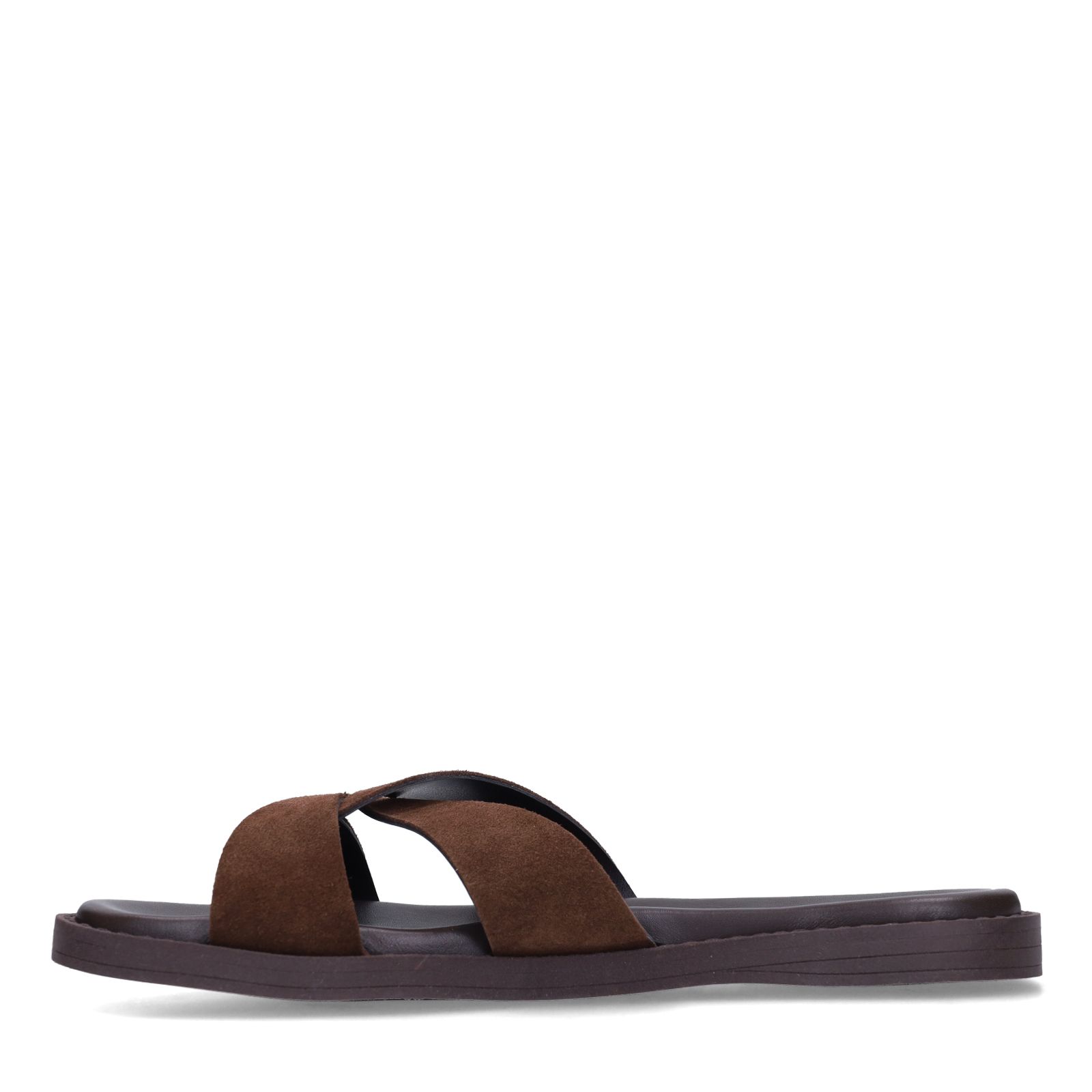 Braune Samtsandalen