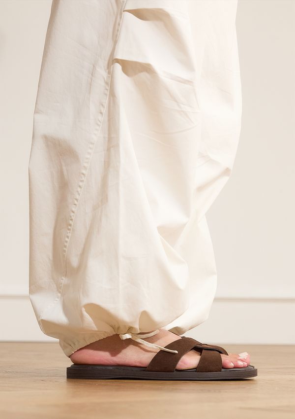 Bruine fluwelen slippers