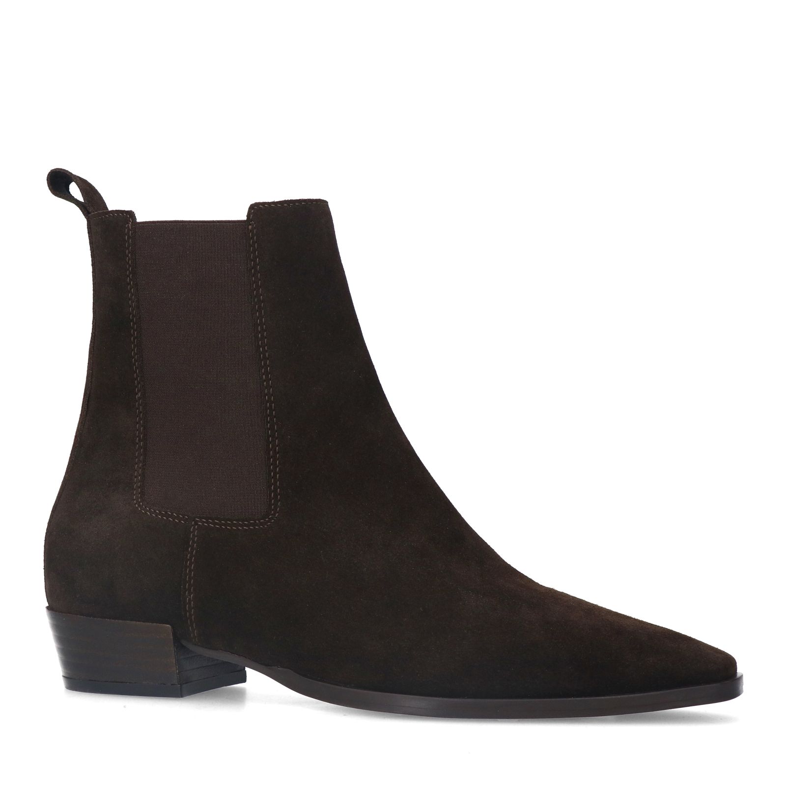 Braune Chelsea Boots aus Veloursleder