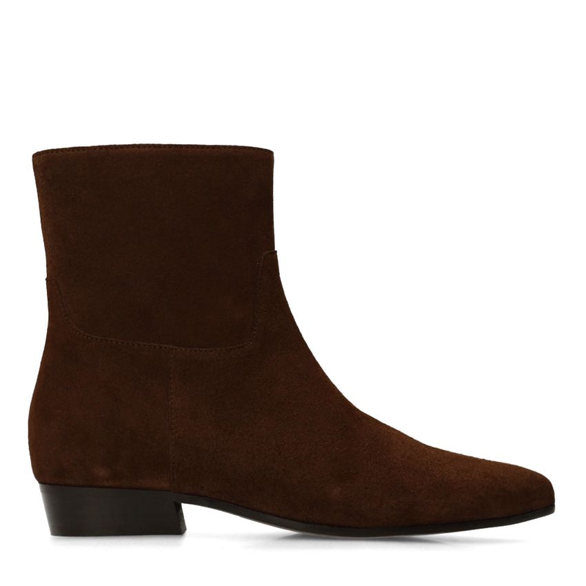 Braune Veloursleder-Stiefeletten