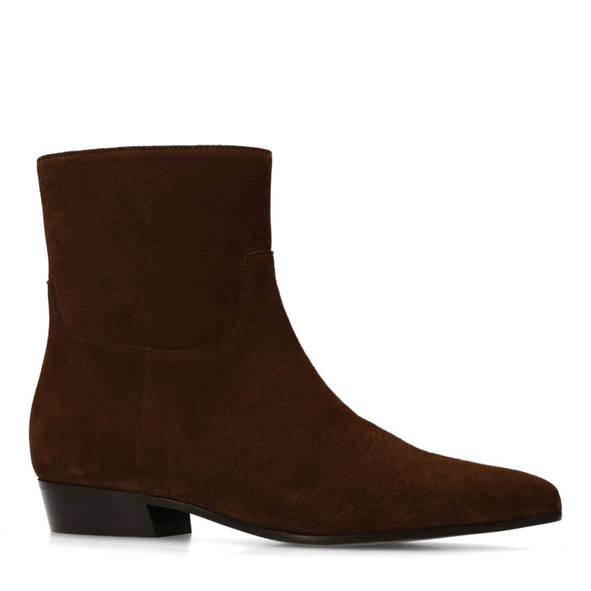 Braune Veloursleder-Stiefeletten
