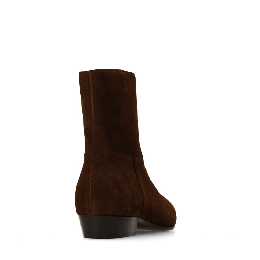 Braune Veloursleder-Stiefeletten