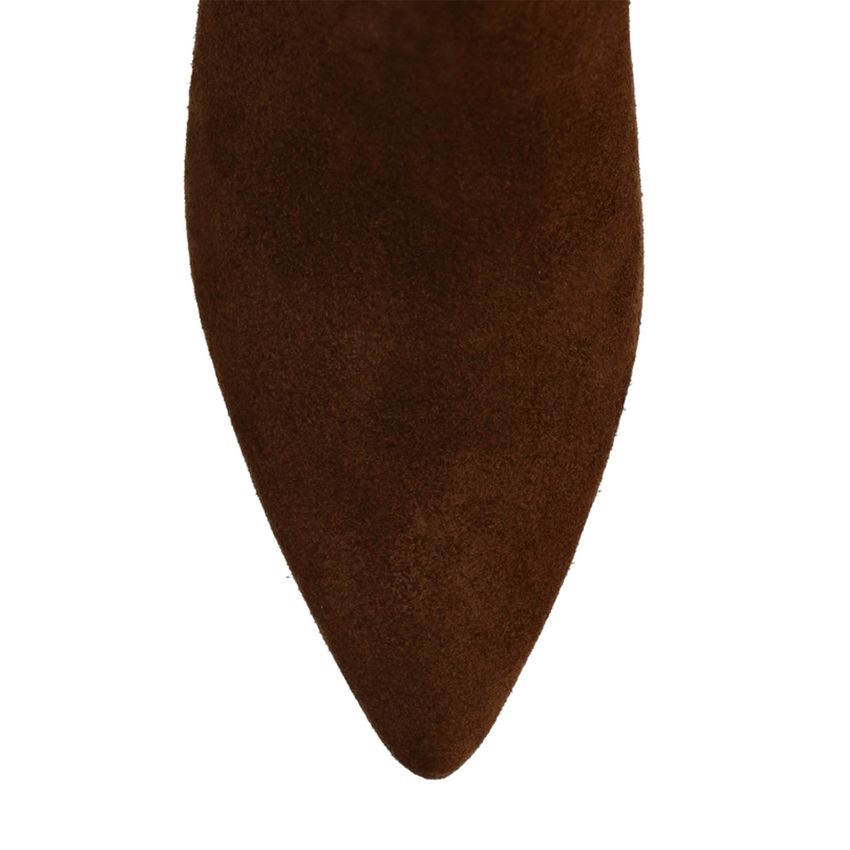 Braune Veloursleder-Stiefeletten