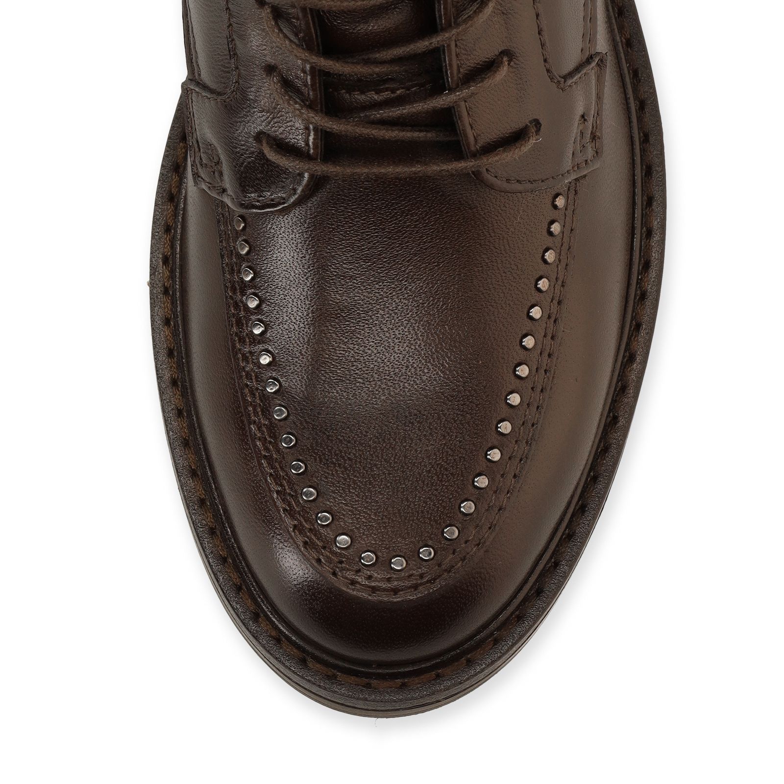 Braune Lederschnürboots