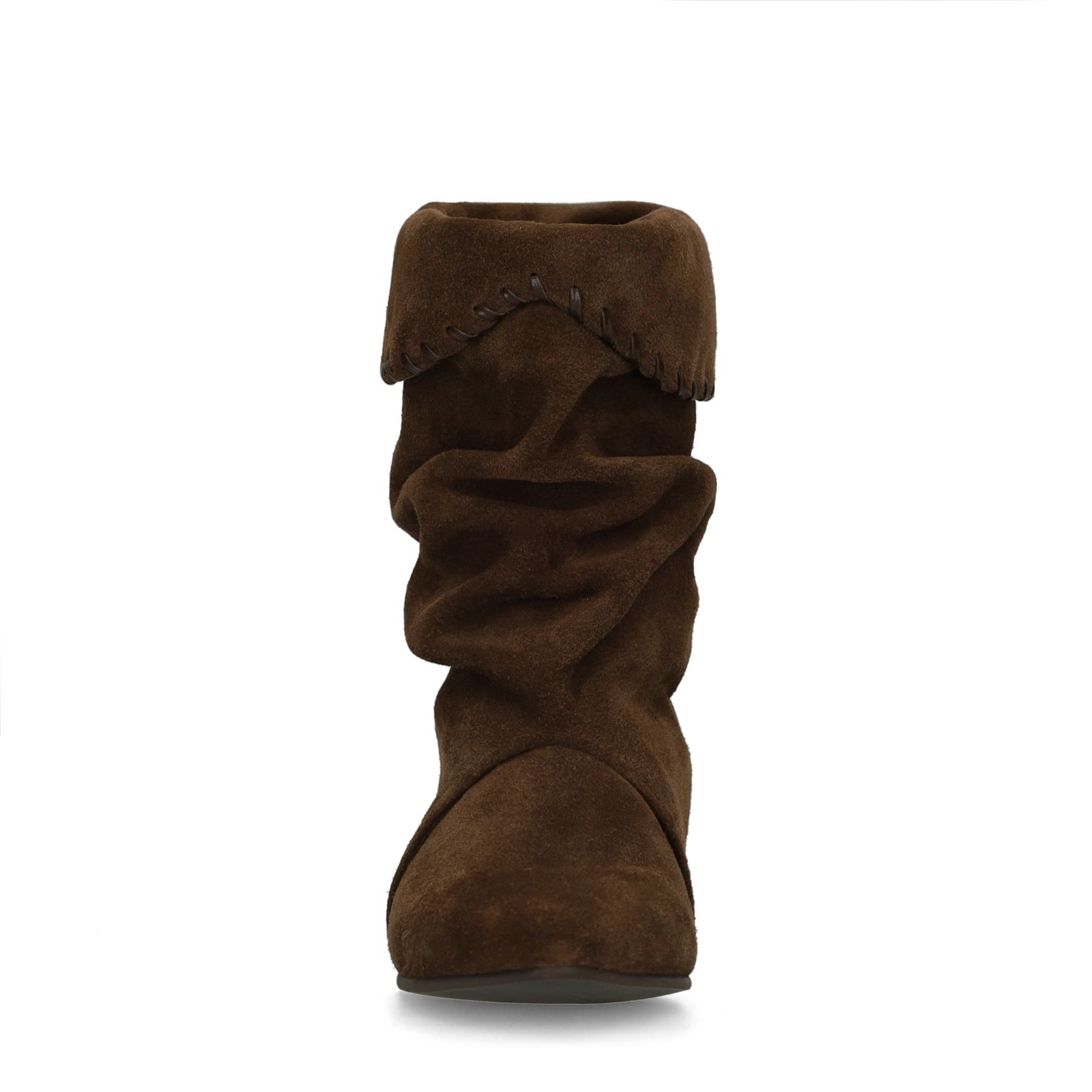 Dunkelbraune Veloursleder-Stiefeletten