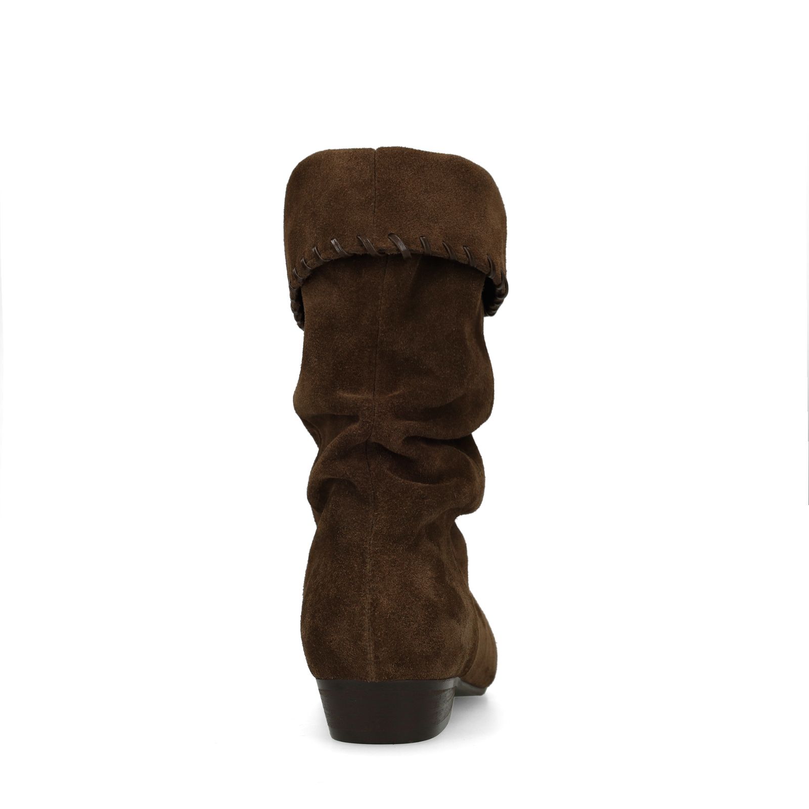 Dunkelbraune Veloursleder-Stiefeletten